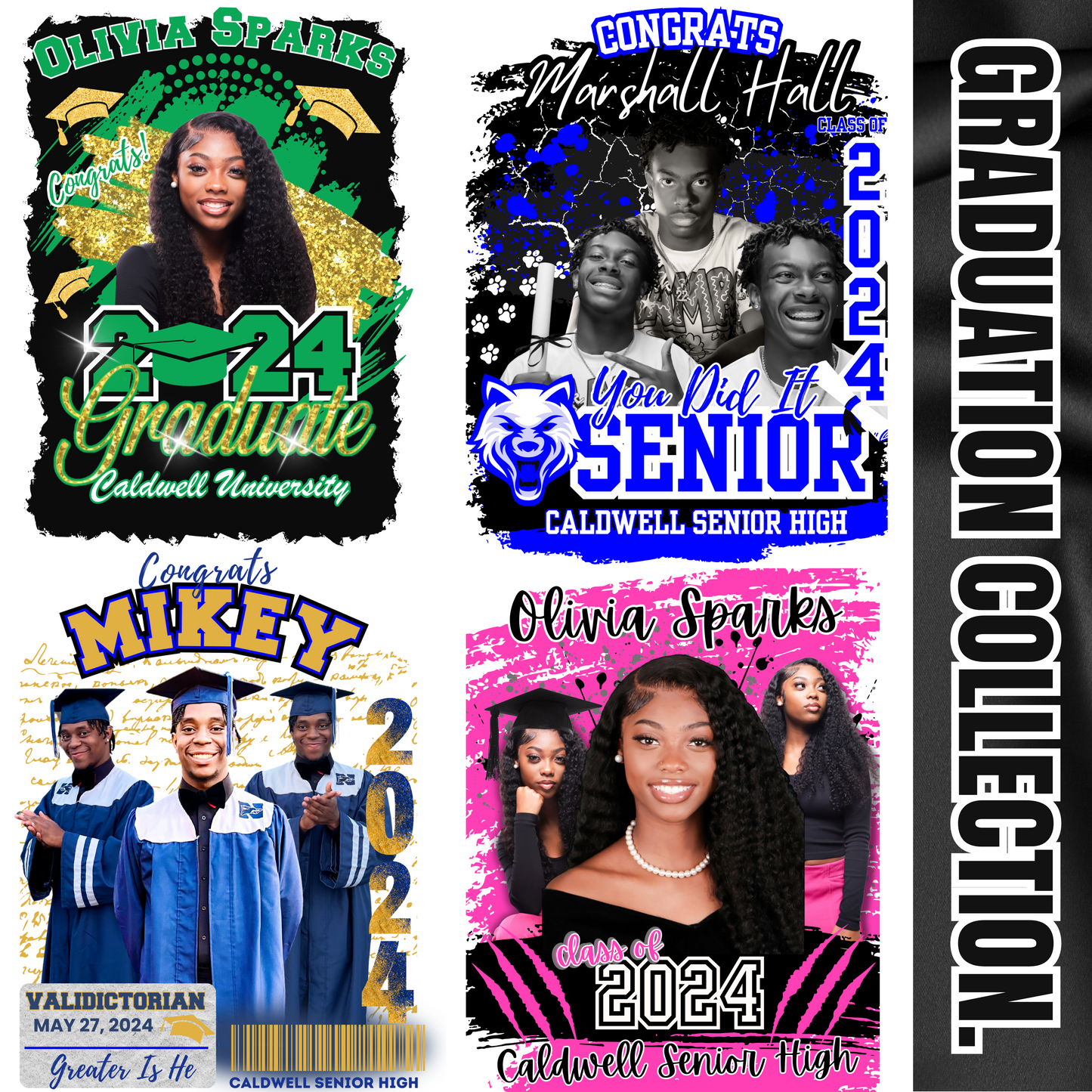 4pc Editable Digital Graduation Designs