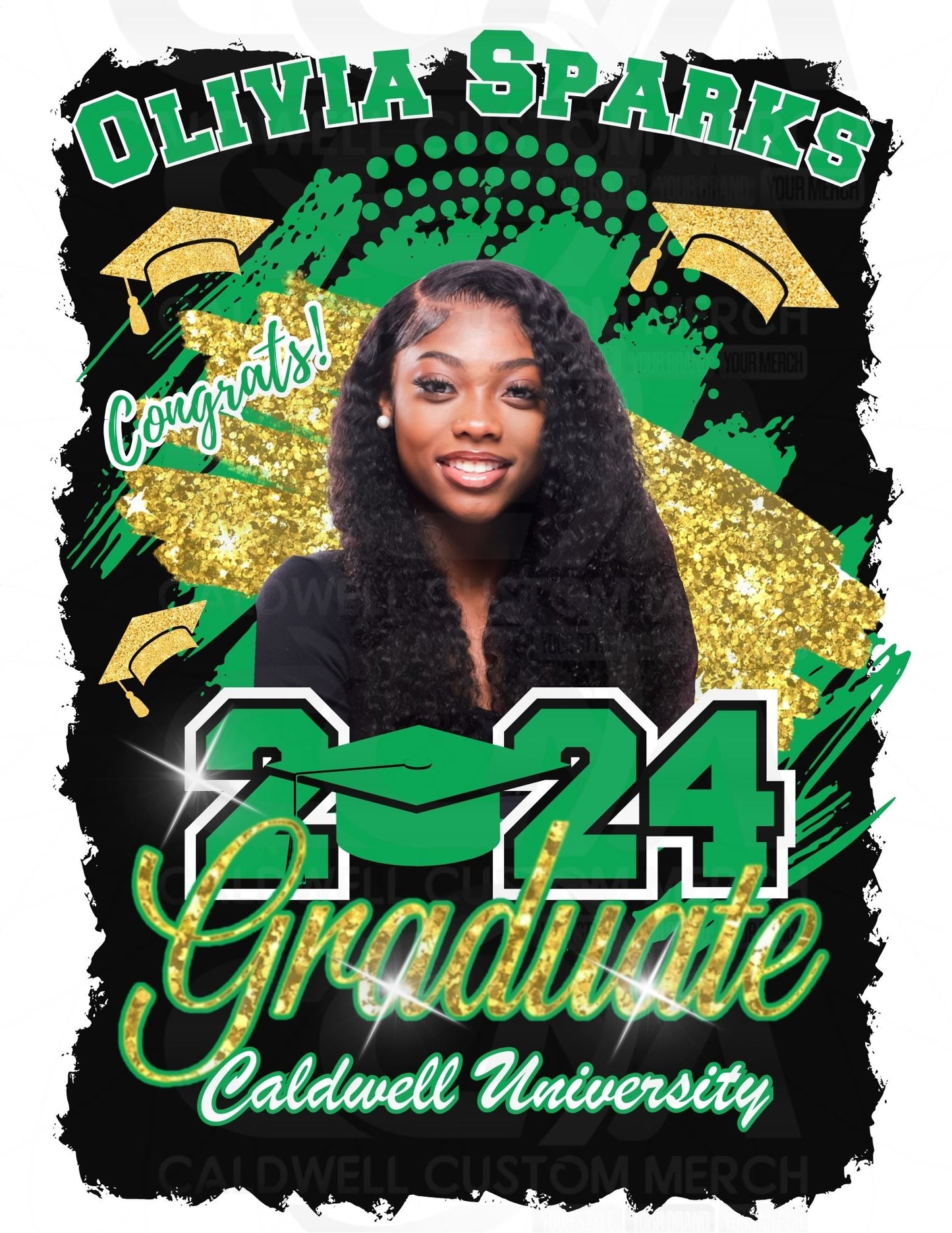 Single Editable Digital Graduation Design (Green)