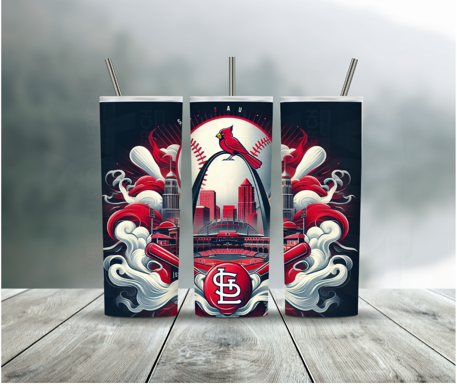 St. Louis Cardinal Baseball Theme Tumbler Cup (Free Shipping)