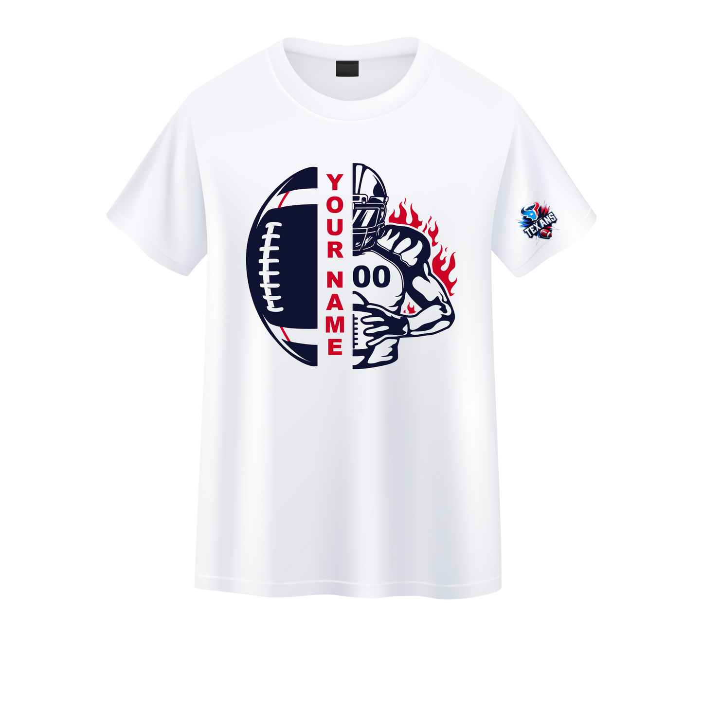 Football Player x Manvel Texans Logo Tee w/Sleeve