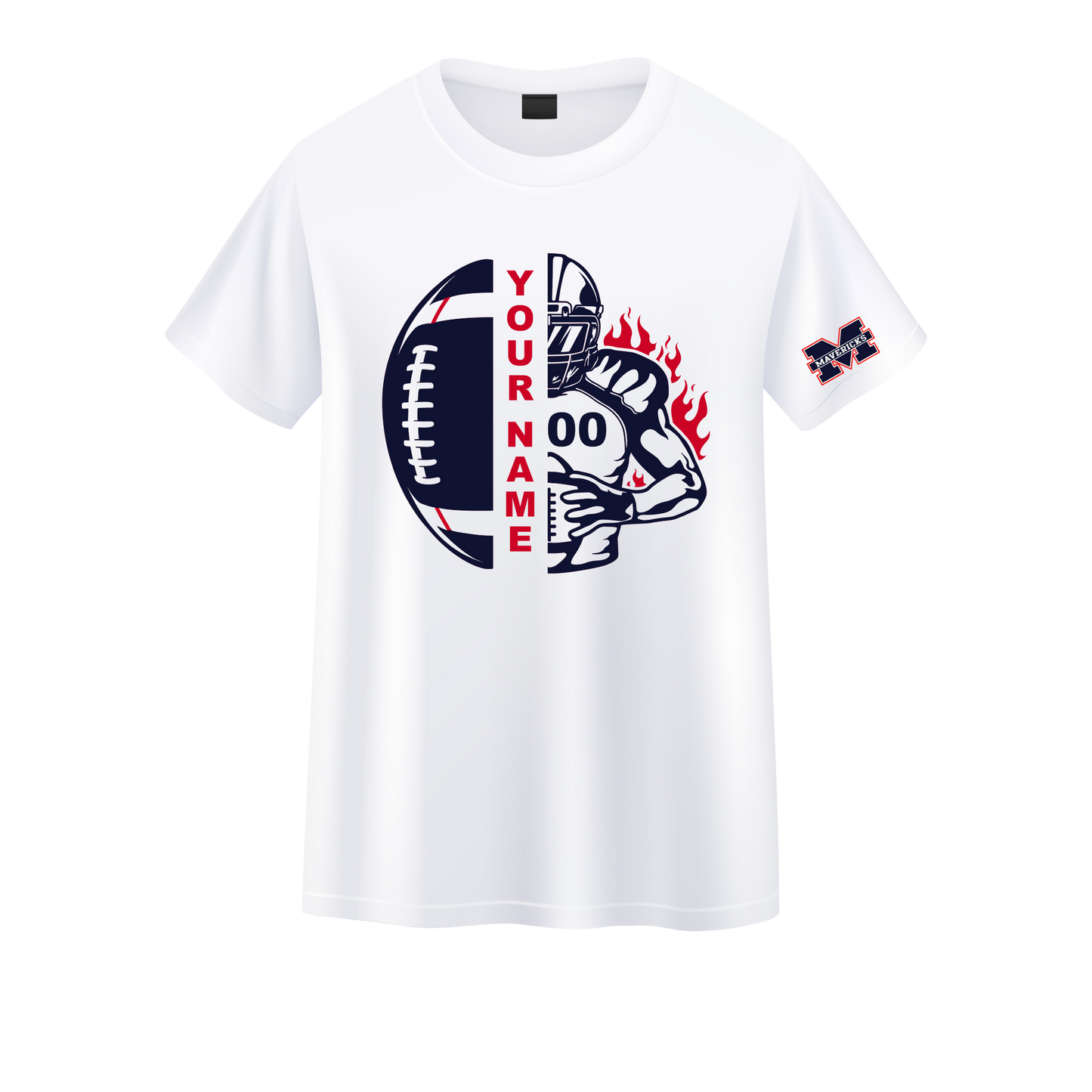 Football Player x Manvel Mavericks Logo Tee w/Sleeve